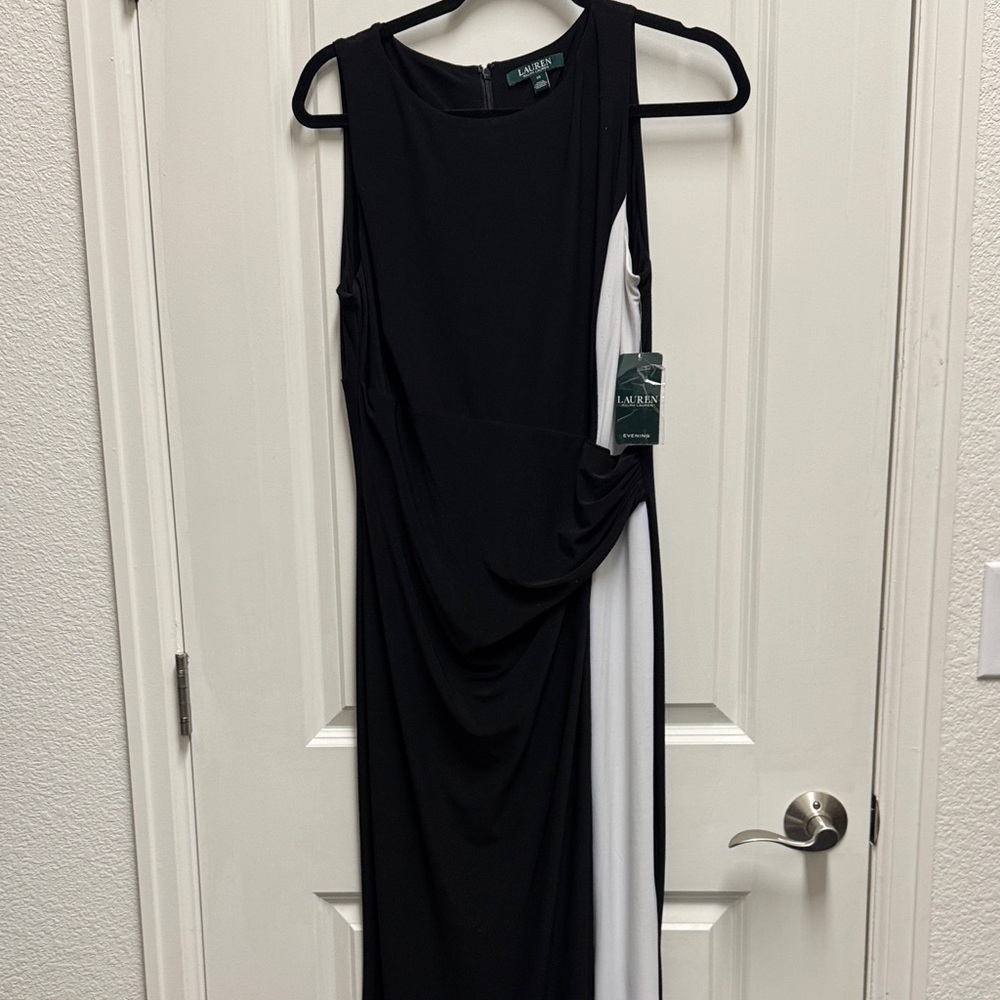 Ralph Lauren Asymmetrical Black and White Dress